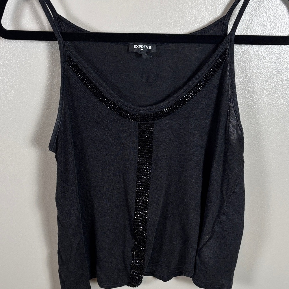 Express Black Camisole with Beaded Detail